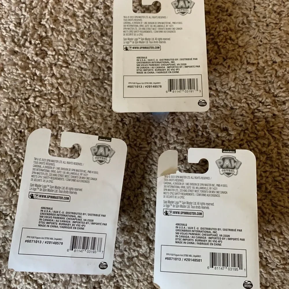 3 Paw Patrol Mini Figures Cake Topper Chase Marshall Rubble